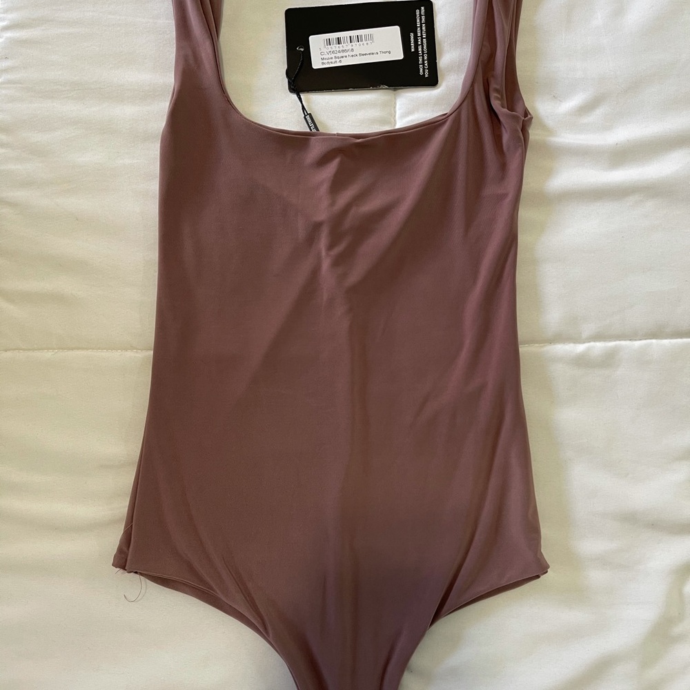 NWT PRETTY LITTLE THING SECOND SKIN MAUVE BODYSUIT